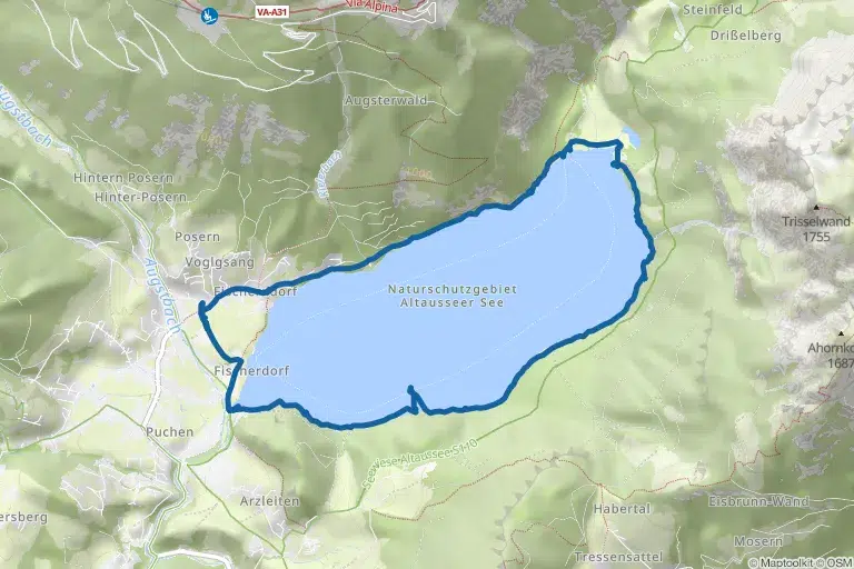 Karte mit Route zu Altausseer See – Rundweg mit Bergpanorama im Ausseerland