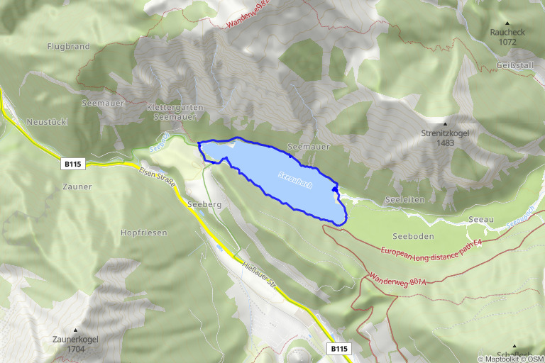 Karte mit Route zu Leopoldsteiner See – Seerunde wandern