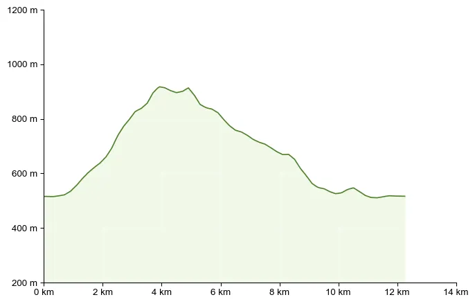 Höhenprofil zu Teufelskirche und Spitzenbachklamm Runde in St. Gallen
