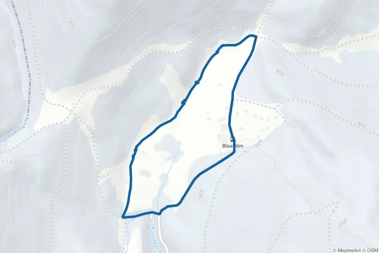 Karte mit Route zu Blaa-Alm – Winterwanderung