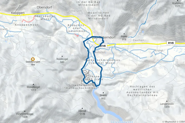 Karte mit Route zu Tour de Kur – Winterwanderung in Bad Mitterndorf