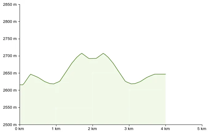 Höhenprofil zu Seethaler-Hütte – von der Dachstein-Bergstation